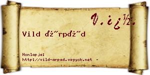 Vild Árpád névjegykártya